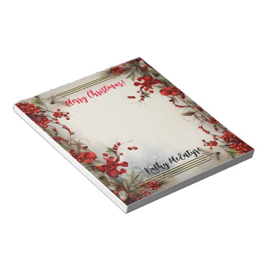 Vrolijk kerstfeest notitieblok (Schuin)