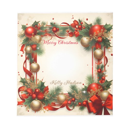 Vrolijk kerstfeest notitieblok (Voorkant)