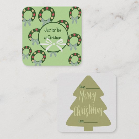 Vrolijk kerstfeest notitiekaartje (Voorkant / Achterkant)