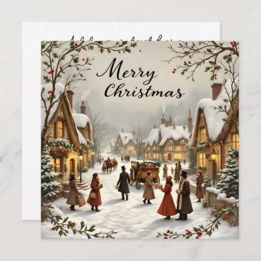 Vrolijk kerstfeest  notitiekaartje (Voorkant / Achterkant)