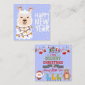 Vrolijk kerstfeest notitiekaartje (Voorkant / Achterkant)