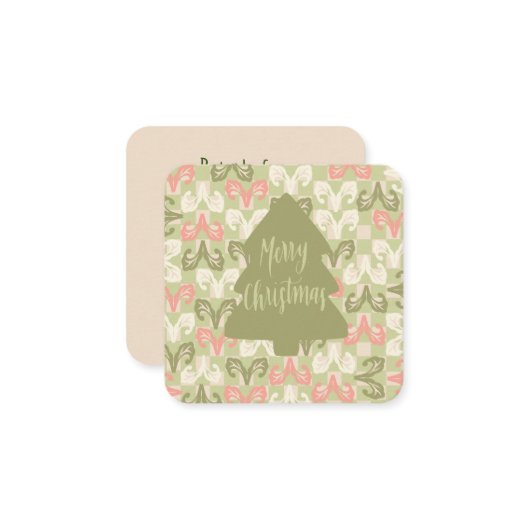 vrolijk kerstfeest: notitiekaartje (Voorkant / Achterkant in situ)