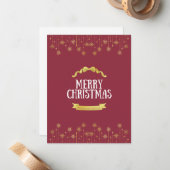 Vrolijk kerstfeest notitiekaartje (Voorkant / Achterkant in situ)