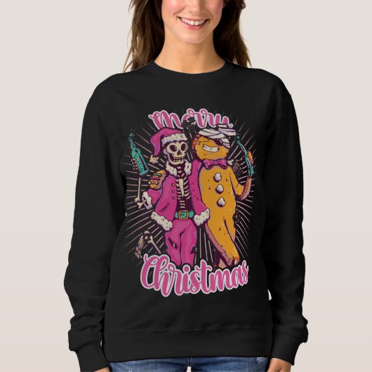 Vrolijk kerstfeest Oegly Sweater Skeleton Santa Gi (Voorkant)