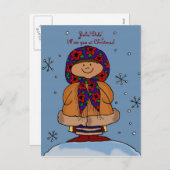 Vrolijk kerstfeest Oekraïense meisje volkskunst Feestdagenkaart (Voorkant / Achterkant)