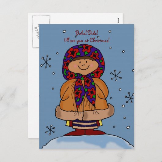 Vrolijk kerstfeest Oekraïense meisje volkskunst Feestdagenkaart (Voorkant / Achterkant)