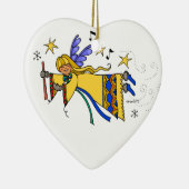 Vrolijk kerstfeest Oekraïnse volkskunst Angel Keramisch Ornament (Rechts)