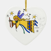 Vrolijk kerstfeest Oekraïnse volkskunst Angel Keramisch Ornament (Voorkant)