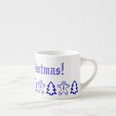 Vrolijk kerstfeest of Jouw tekst peperkoek Man Tre Espresso Kop (Rechts)