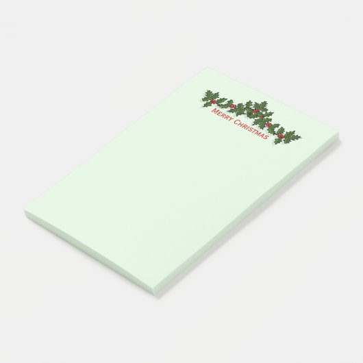 Vrolijk kerstfeest of Prettige feestdagen Holly La Post-it® Notes (Schuin)
