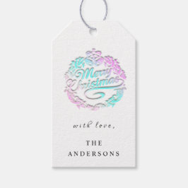 Vrolijk kerstfeest om de grote Royal Bells Roze te Cadeaulabel