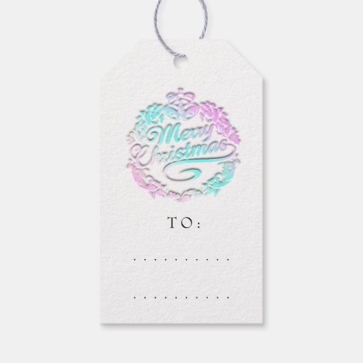 Vrolijk kerstfeest om de grote Royal Bells Roze te Cadeaulabel (Achterkant)