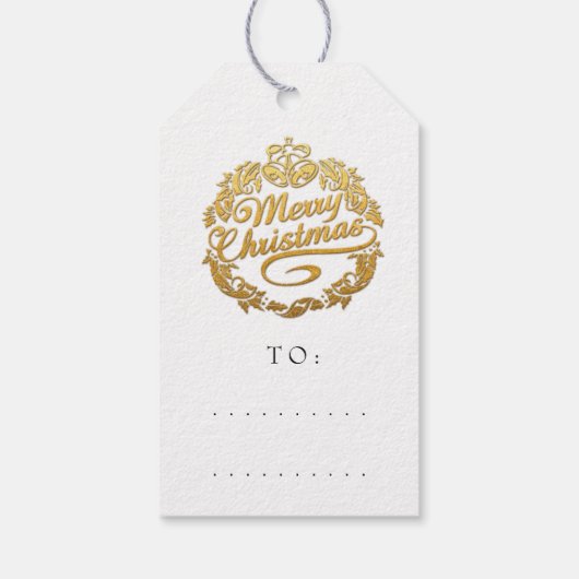 Vrolijk kerstfeest om de grote Royal Gold te noem Cadeaulabel (Achterkant)