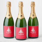 Vrolijk kerstfeest om te personaliseren sparkling wijnetiket (Flessen)