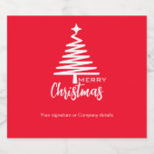 Vrolijk kerstfeest om te personaliseren sparkling wijnetiket (Enkel label)