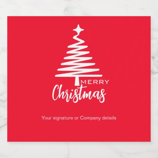 Vrolijk kerstfeest om te personaliseren sparkling wijnetiket (Enkel label)