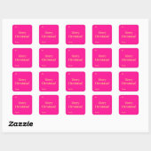 Vrolijk kerstfeest om van heet roze goud vierkante sticker (Vel)