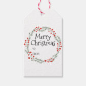 Vrolijk kerstfeest om van rustieke krans lijst sch cadeaulabel (Voorkant)