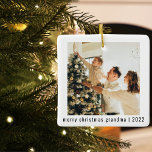 Vrolijk kerstfeest, oma 2022 | Twee foto's Keramisch Ornament<br><div class="desc">Vrolijk kerstfeest,  oma 2022 | Twee foto's</div>