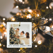 Vrolijk kerstfeest, oma 2022 | Twee foto's Keramisch Ornament