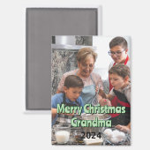 Vrolijk Kerstfeest Oma 2024 Magnet (Voorkant / Achterkant)