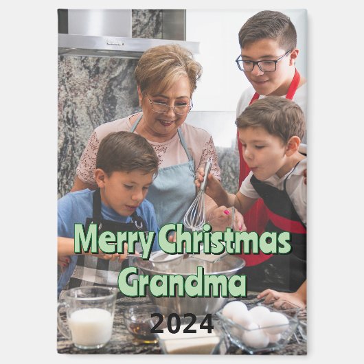 Vrolijk Kerstfeest Oma 2024 Magnet (Voorkant)
