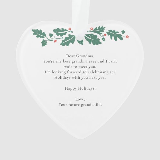 Vrolijk Kerstfeest Oma Baby Scan Keepsake Ornament (achterkant)