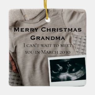 Vrolijk Kerstfeest Oma Boy Zwangerschapsaankondigi Keramisch Ornament