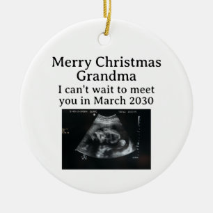 Vrolijk kerstfeest oma echografie zwangerschap keramisch ornament