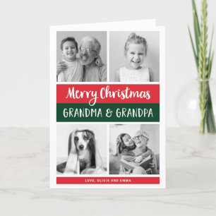 Vrolijk kerstfeest oma en opa Fotoraster Feestdagen Kaart