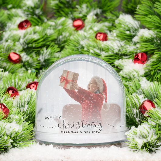 Vrolijk Kerstfeest Oma en Opa Foto's Custom Sneeuwbol (Kerstmis)
