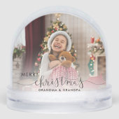 Vrolijk Kerstfeest Oma en Opa Foto's Custom Sneeuwbol (Achterkant)