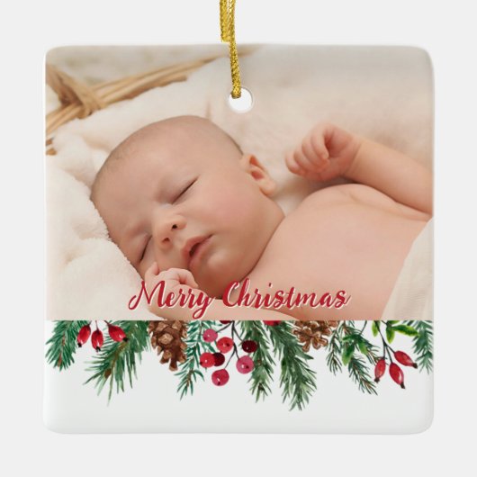 Vrolijk kerstfeest Oma en opa Keepsake Keramisch Ornament (Voorkant)