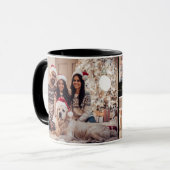 Vrolijk Kerstfeest Oma Familie 5 Foto Collage Mok (Voorkant links)