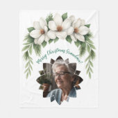 Vrolijk Kerstfeest Oma Foto Vakantie Gift Fleece Deken (Voorkant)