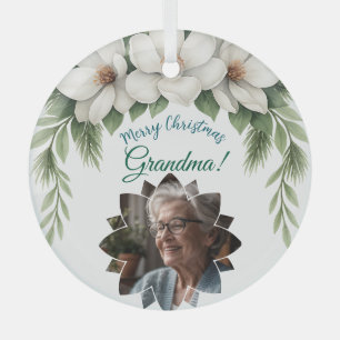 Vrolijk Kerstfeest Oma Foto Vakantie Gift Glas Ornament