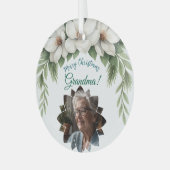 Vrolijk Kerstfeest Oma Foto Vakantie Gift Glas Ornament (Voorkant links)