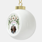Vrolijk Kerstfeest Oma Foto Vakantie Gift Keramische Bal Ornament (Rechts)