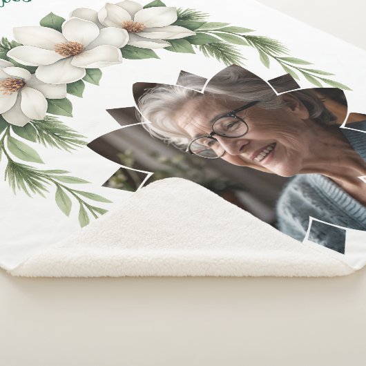 Vrolijk Kerstfeest Oma Foto Vakantie Gift Sherpa Deken (3/4)