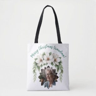 Vrolijk Kerstfeest Oma Foto Vakantie Gift Tote Bag