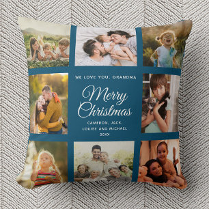 Vrolijk Kerstfeest Oma Instagram Fotocollage Kussen