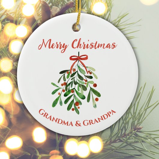 Vrolijk Kerstfeest Oma & Opa Keepsake Keramisch Ornament