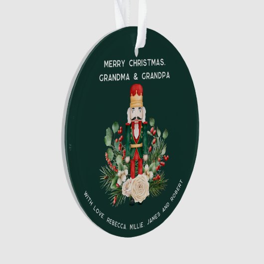 Vrolijk Kerstfeest Oma Opa Notenkraker Foto Ornament (voorkant)