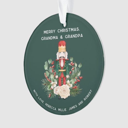 Vrolijk Kerstfeest Oma Opa Notenkraker Foto Ornament (voorkant)