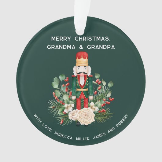 Vrolijk Kerstfeest Oma Opa Notenkraker Foto Ornament (voorkant)