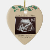 Vrolijk kerstfeest oma Zwangerschap Aankondiging Keramisch Ornament (Rechts)