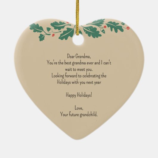 Vrolijk kerstfeest oma Zwangerschap Aankondiging Keramisch Ornament (Achterkant)