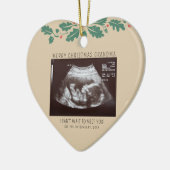 Vrolijk kerstfeest oma Zwangerschap Aankondiging Keramisch Ornament (Links)