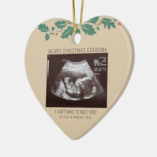 Vrolijk kerstfeest oma Zwangerschap Aankondiging Keramisch Ornament (Links)