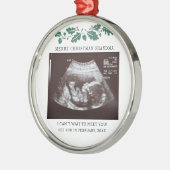 Vrolijk kerstfeest oma Zwangerschap Aankondiging Metalen Ornament (Links)